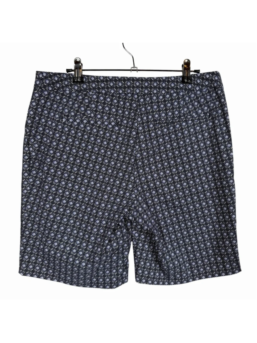 Mario Serrani Italy Comfort Stretch Geometric Print Shorts Black White Size 10